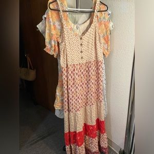 Universal thread tiered dress multi colors